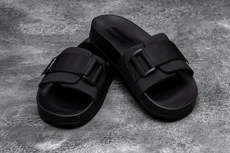 Black Nobull Adjustable Men's Slides | CA T1189C